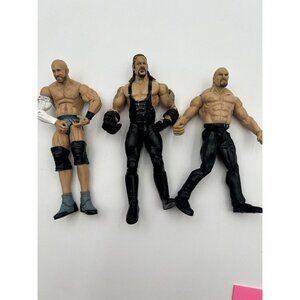 WWE WWF Lot Of 3 Men Wrestling Action Figures Cesaro Stone Cold The Undertaker